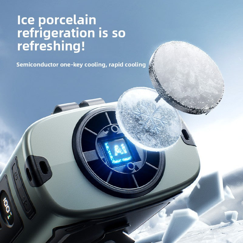 Adjustable Neck Waist Fan with Digital Display and Cooling Function