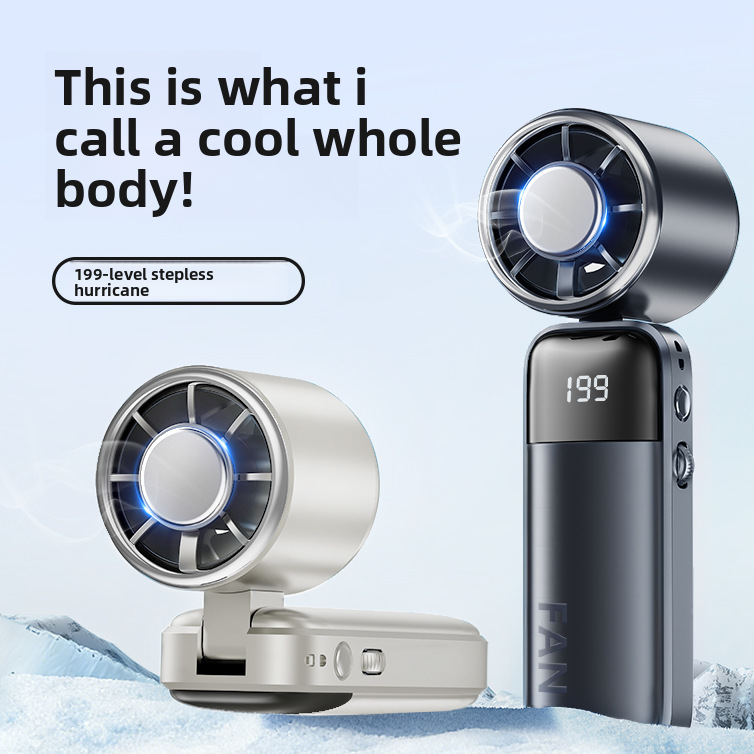 Handheld Semiconductor Cooling Fan with Digital Display