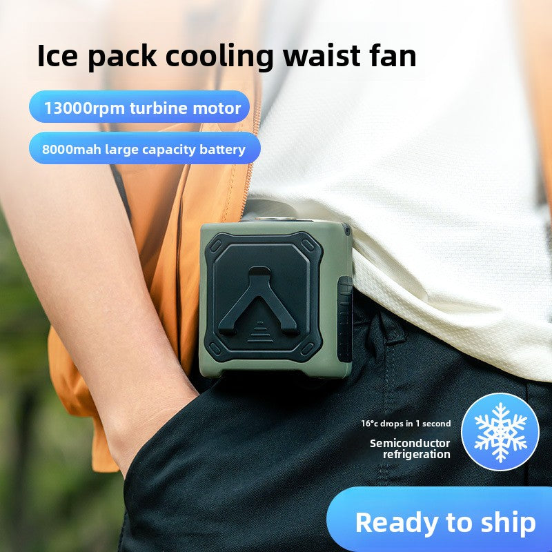 Adjustable Neck Waist Fan with Digital Display and Cooling Function