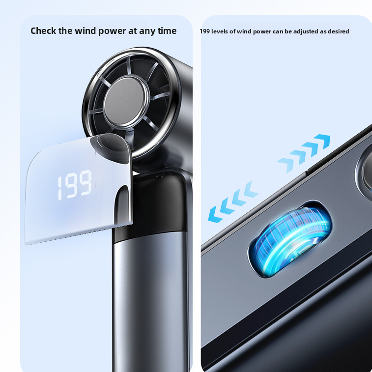 Handheld Semiconductor Cooling Fan with Digital Display