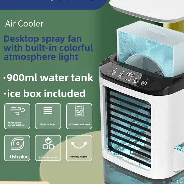 USB Mini Humidifying Cooling Fan with Ice Box